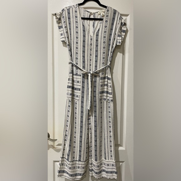 Monteau Los Angeles Pants & Jumpsuits Monteau Linen Boho Wide Leg Jumpsuit Poshmark